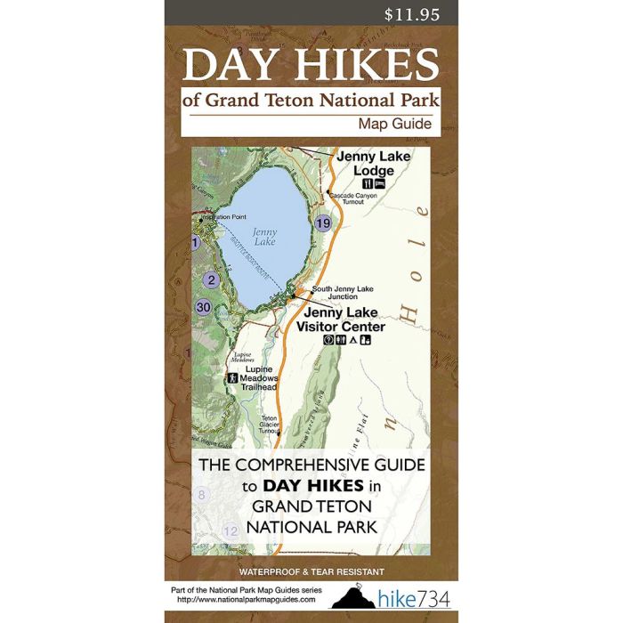 HIKE 734 DAY HIKES GRAND TETON NAT'L PARK MAP GUIDE