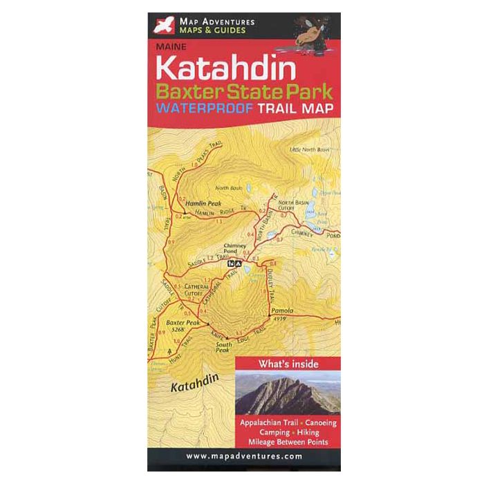 BAXTER, MT. KATAHDIN WATERPROOF TRAIL MAP
