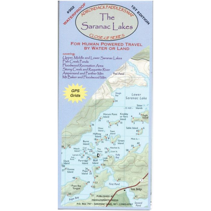 ADIRONDACK PADDLERS MAP: THE SARANAC LAKES