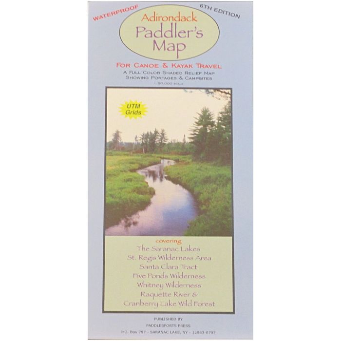 PADDLESPORTS PRESS ADIRONDACK PADDLER'S MAP