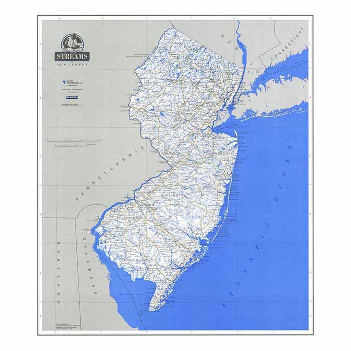 VIVID PUBLISHING STREAM MAP NJ ROLLED