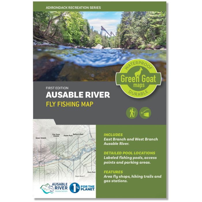 GREEN GOAT MAPS AUSABLE RIVER FLY FISHING MAP