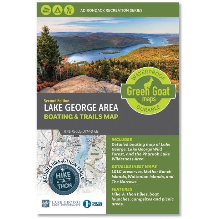 GREEN GOAT MAPS LAKE GEORGE BOATING & TRAILS MAP