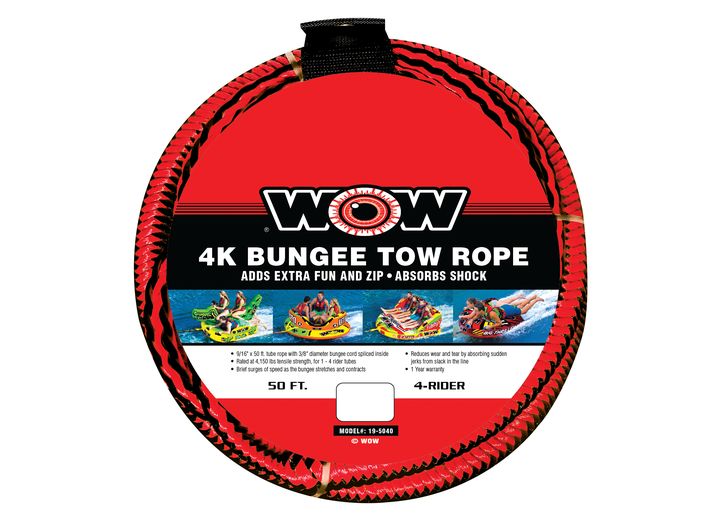 WOW Watersports WOW 4K Bungee Tow Rope – 50 ft. x 9/16 in.
