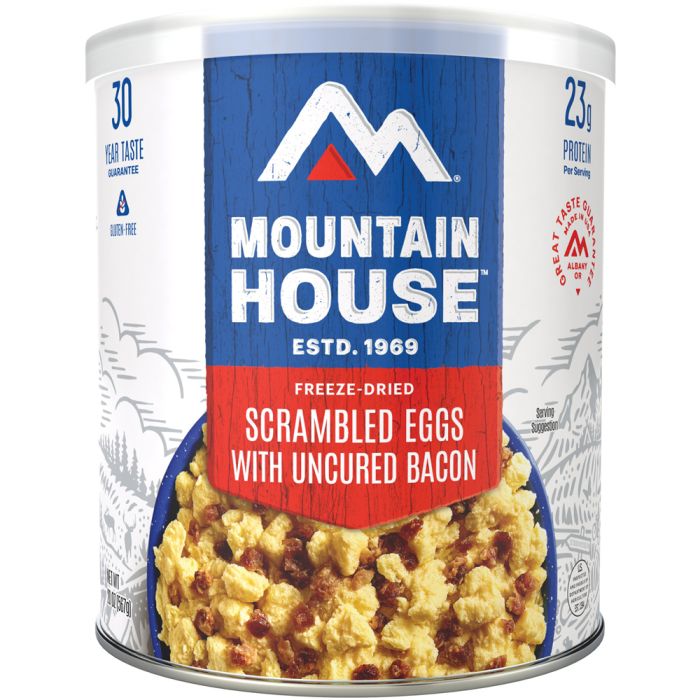 MOUNTAIN HOUSE SCRAMBLED EGGS WITH BACON CAN CLEAN LABEL