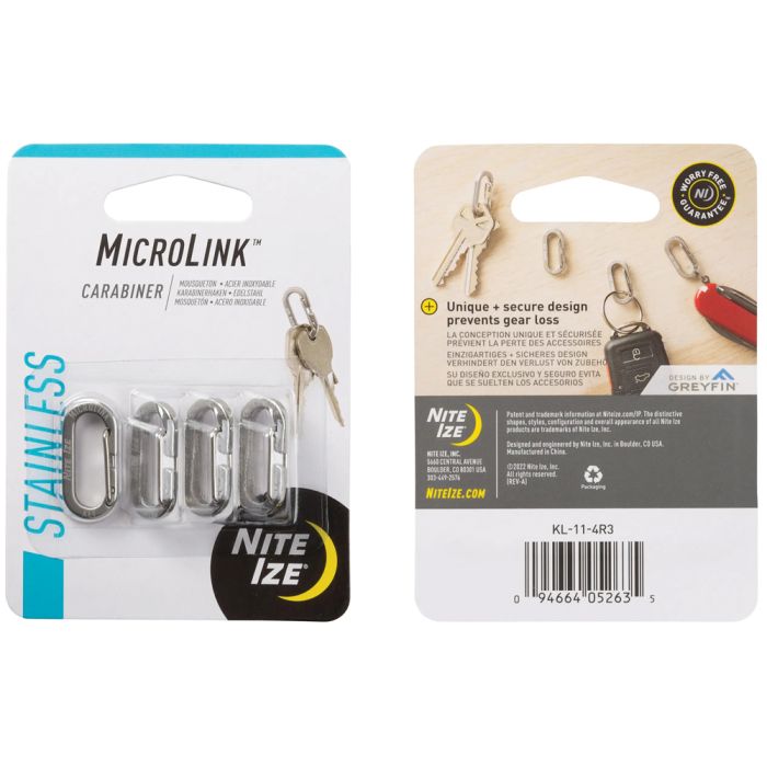 NITE IZE MICROLINK CARABINER - 4 PACK