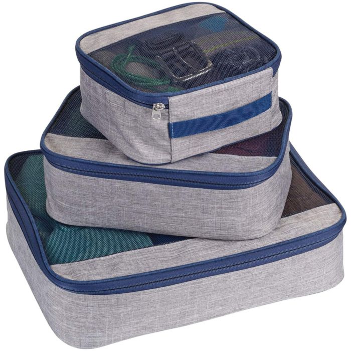 LEWIS N CLARK UPRIGHT PACKING CUBE 3PK GRAY