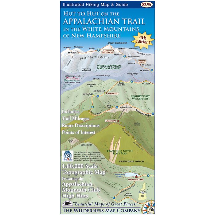 WILDERNESS MAP CO HUT TO HUT ON THE APPALACHIAN TRAIL: In the White Mountains of New Hampshire