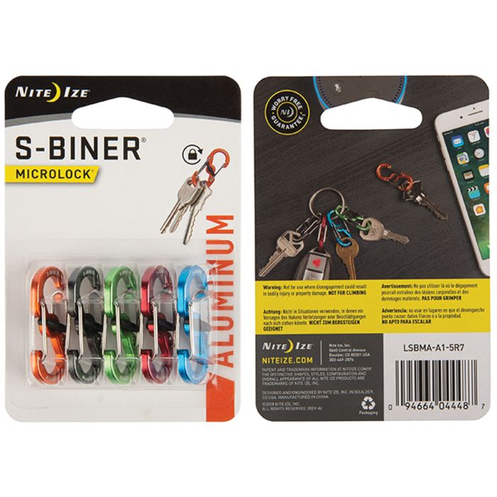 NITE IZE S-BINER MICROLOCK 5 PACK ASSORTED