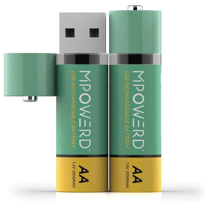 MPOWERD VIRI USB RECHARGEABLE BATTERIES AA 4 PACK
