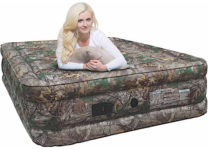 Airbedz QN REALTREE CAMO FABRIC XTREME 20IN W/BUILT-IN ELEC AIR PUMP, PREM FABRIC INDOOR AIR MAT