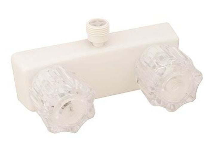 American Brass 4IN SHWR VLV W/ CRY HDLS WHT