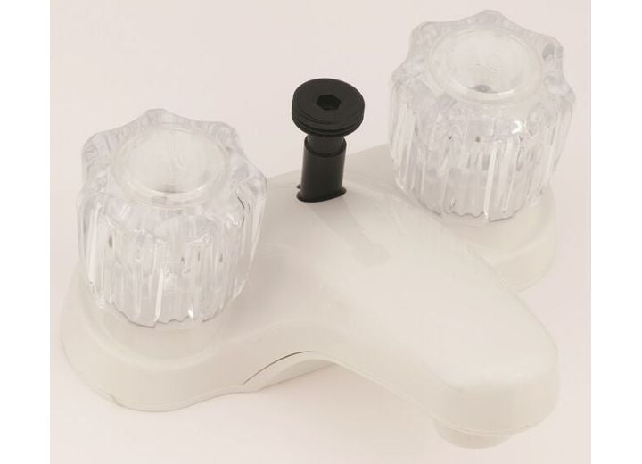 American Brass 4IN LAV DIV W/ CRY HDLS WHT