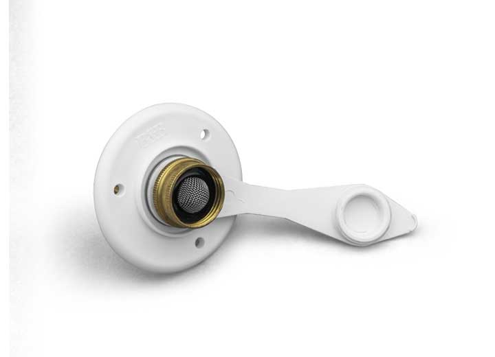 B&B Molders FLUSHER WATER FLANGE W/BRASS VALVE, POLAR WHITE