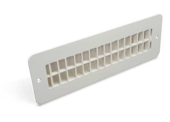 B&B Molders FLOOR REGISTER, 2X10, W/DAMPER, POLAR WHITE