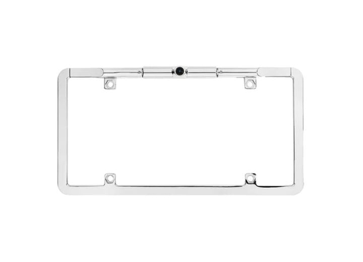 Boyo/Vision Tech ULTRA SLIM FULL-FRAME LICENSE PLATE BACKUP CAMERA W/ACTIVE PARKING LINES; CHROME