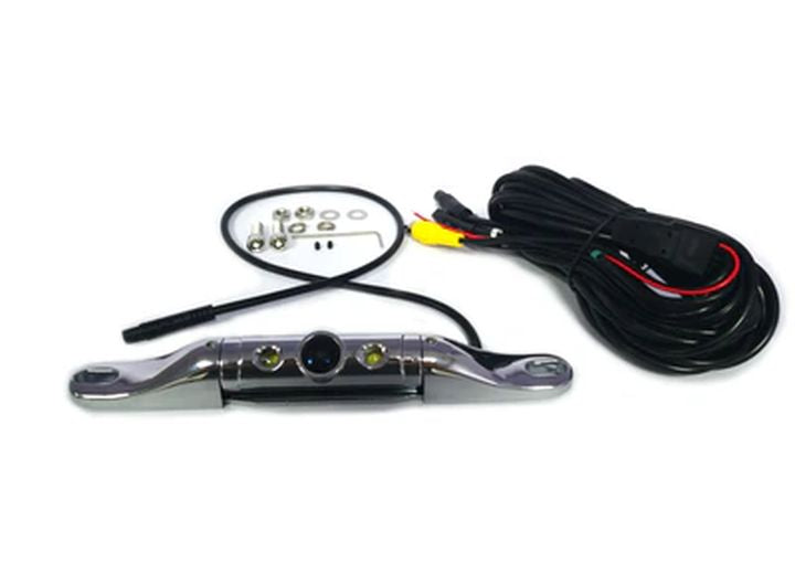 Boyo/Vision Tech SHORT LENGTH BAR-TYPE LICENSE PLATE BACKUP CAMERA W/ LED LIGHTS (CHROME)