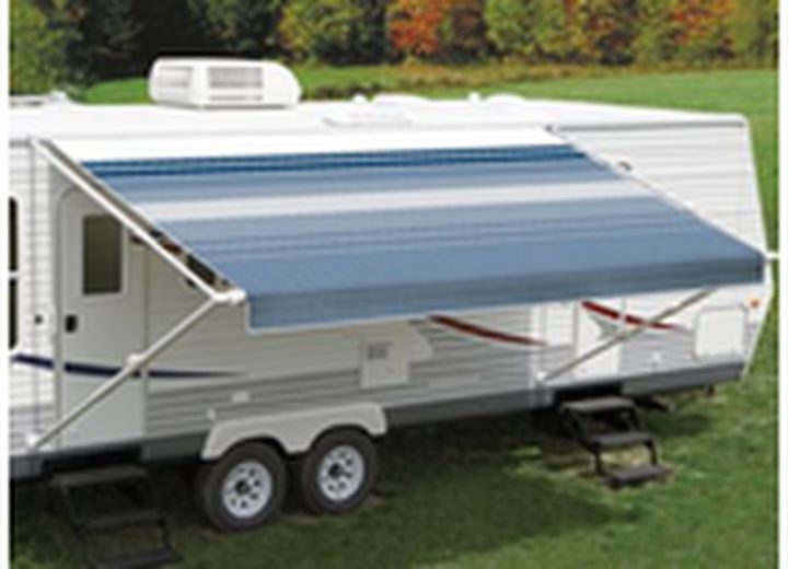 Carefree of Colorado FIESTA 21'L X 8'EXT. BLACK/WHITE CHECKERED FLAG VINYL MANUAL PATIO AWNING