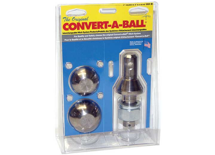 Convert-A-Ball Nickel-Plated Hitch Balls & Shank Set with 1" Regular Shank & 2" & 2-5/16" Balls