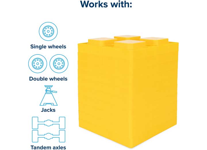 Camco Leveling Blocks (10-Pack) with Zippered Storage Bag - Yellow