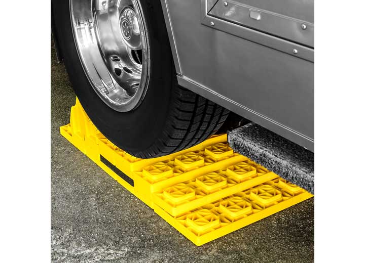 Camco FasTen Leveling Blocks (10-Pack) with T-Handle – 4x2, Yellow