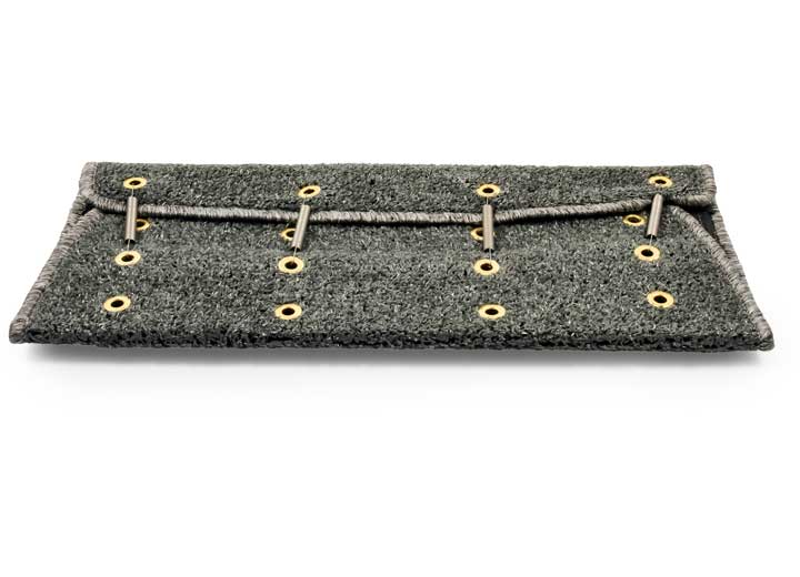 Camco Premium Wrap Around RV Step Artificial Turf Radius Rug - 22" Wide Gray