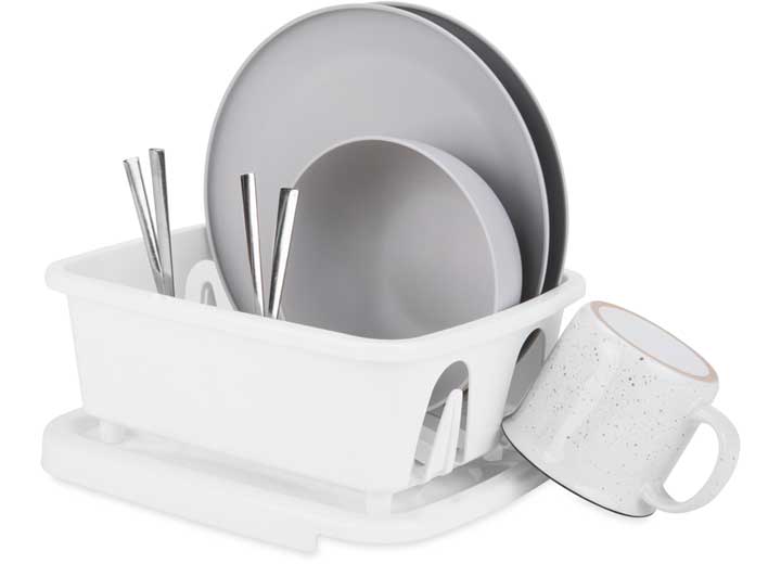 Camco Mini Dish Drainer & Tray - White