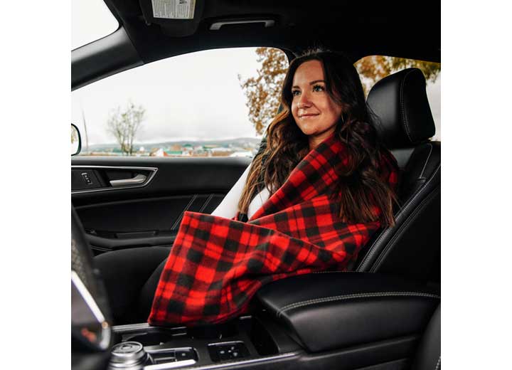 Camco HEATED BLANKET, 12VOLT, 59IN X 43IN, RED/BLACK PLAID