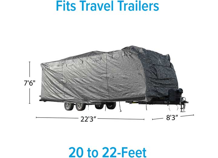 Camco PATTERNED RV COVER, TRAVEL TRAILER, 20FT-22FT