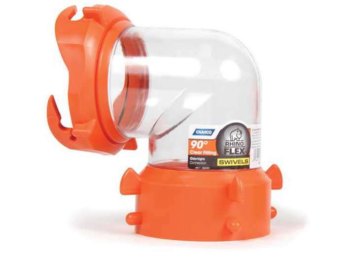 Camco RHINO 90 DEGREE SEWAGE SWIVEL FITTING, CLEAR (E/F)