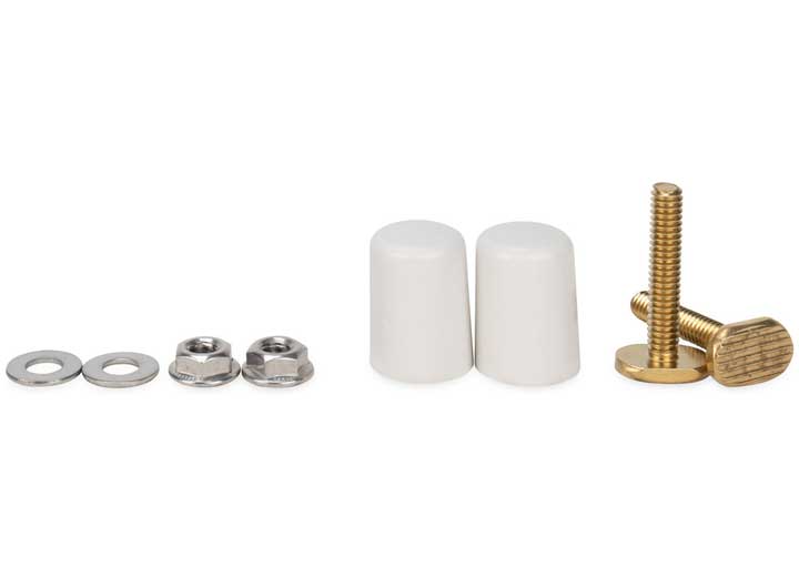 Camco REPLACEMENT FLOOR MOUNT HARDWARE/CAPS - BONE