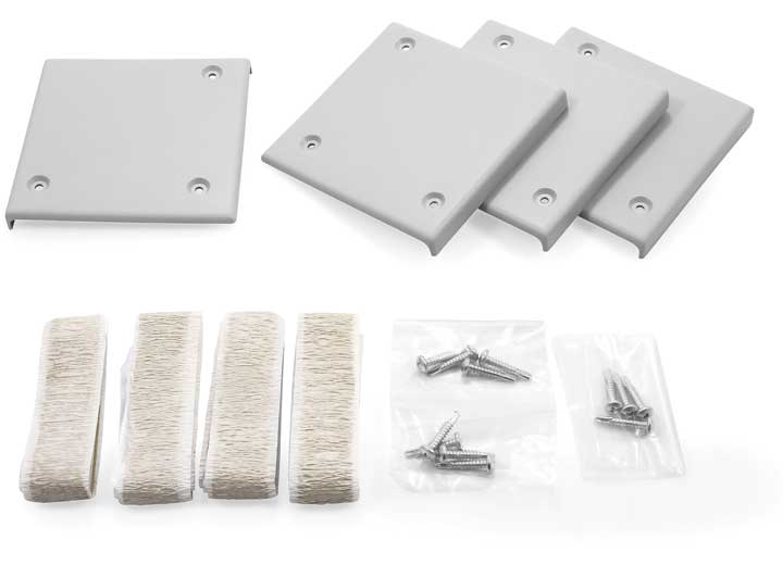 Camco SLIDE OUT CORNER PLATES, GRAY, SET OF 4