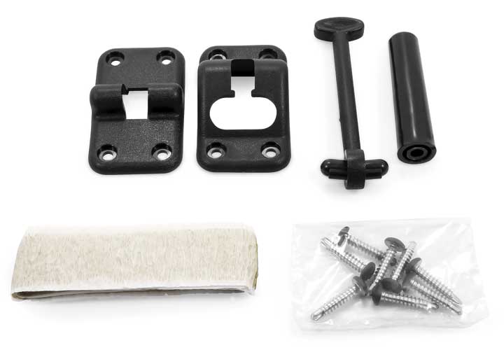 Camco DOOR HOLDER KIT, 3.5" BLACK W/DOOR BUMPER
