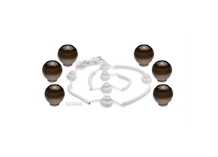 Camco Outdoor Globe Lights - 6 Bronze Globes, White Cord