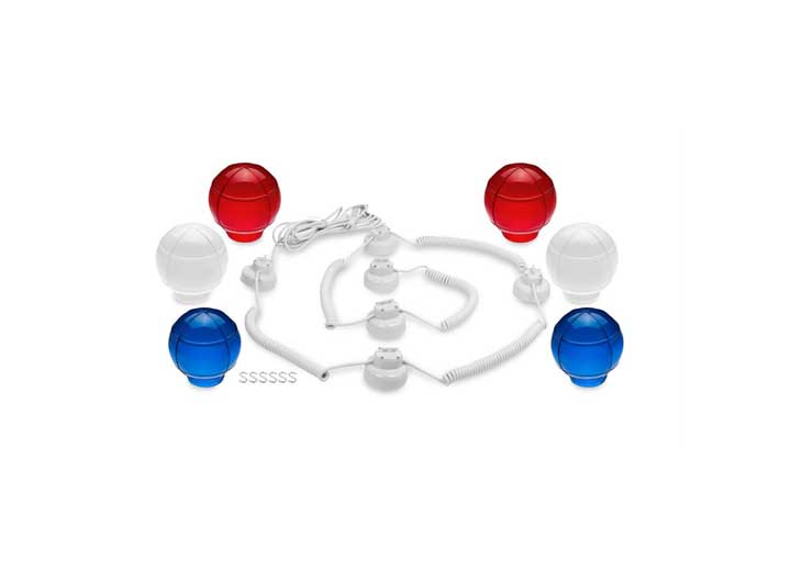 Camco Outdoor Globe Lights - 6 Patriotic Globes, White Cord