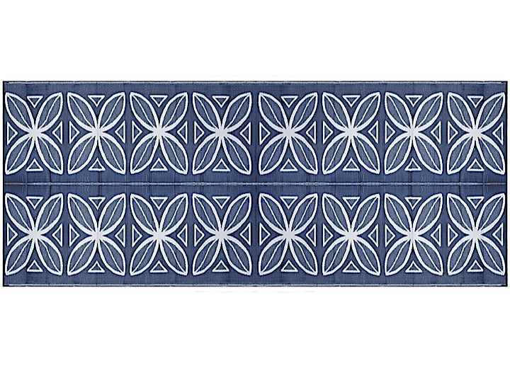 Camco Open Air Reversible Outdoor Mat - 8' x 20' Blue Botanical