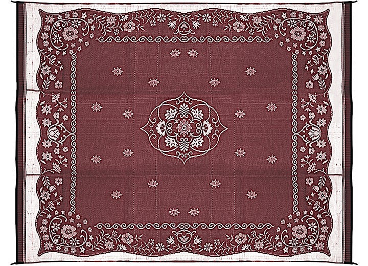 Camco Open Air Reversible Outdoor Mat - 9' x 12' Burgundy Oriental