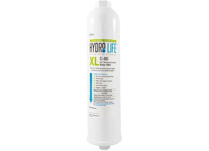 Camco HL HYDROPONICS C-85 XL INLINE HOSE FILTER, W/FLEXIBLE HOSE PROTECTOR