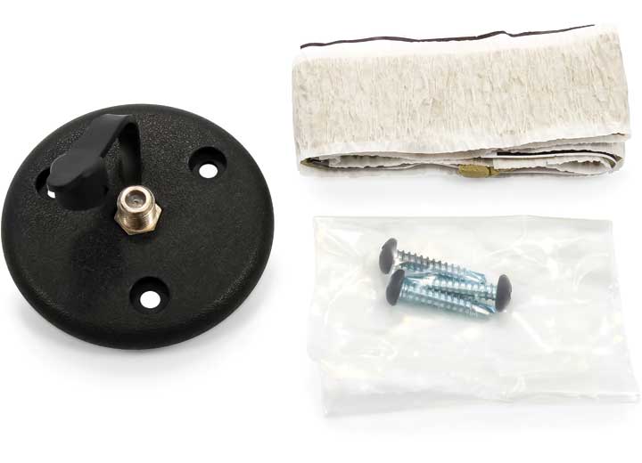 Camco COAXIAL CABLE PLATE W/CAP, SINGLE, BLACK