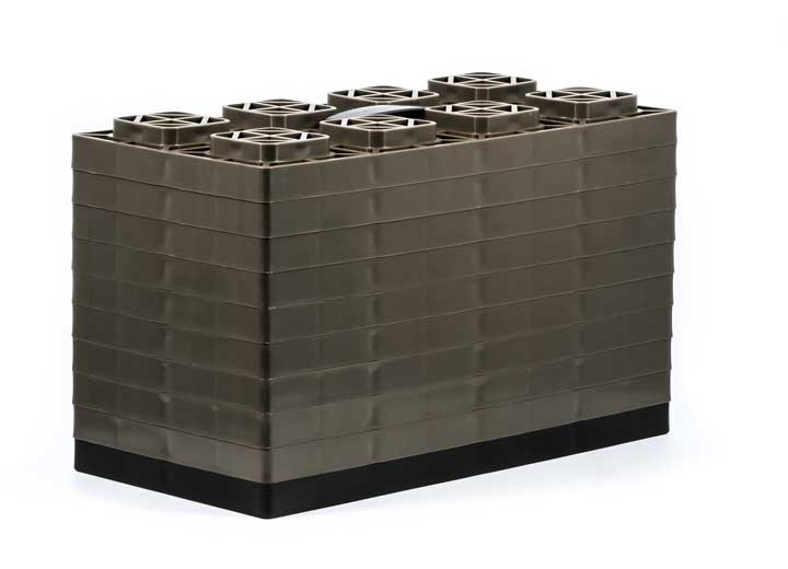 Camco FasTen Leveling Blocks (10-Pack) with T-Handle – 4x2, Brown