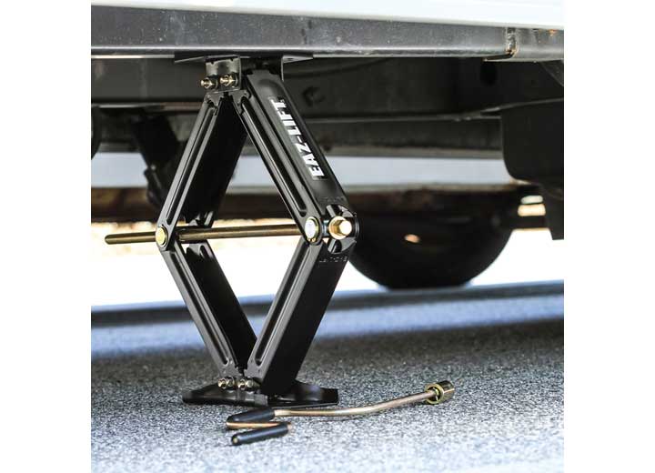Camco EAZ-Lift Heavy Duty 24” Leveling Scissor Jack (2-Pack) with Drill Adapter – 7500 lb. Capacity