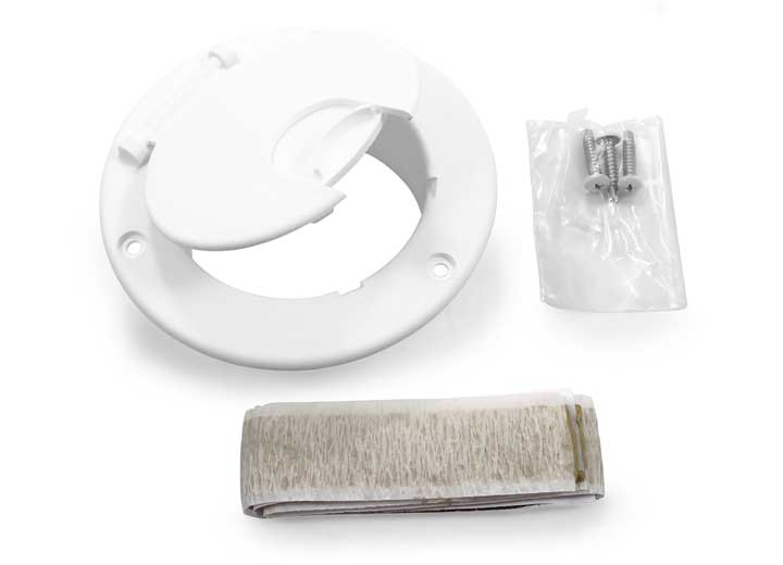 Camco ELECTRIC CABLE HATCH W/O BACK, WHITE