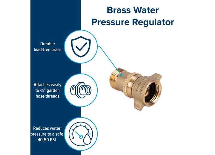 Camco Water Pressure Regulator - Brass 3/4"