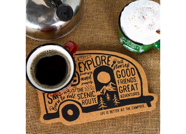 Camco LIFE IS BETTER AT THE CAMPSITE - CORK TRIVET, GRAFFITI