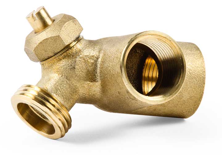 Camco WH DRAIN VALVE BRASS W/ RECIRCULATION ELBOW, BULK