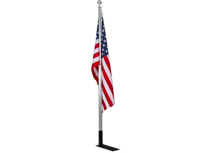 Camco 20' Telescoping Flagpole with Car-Foot Flag Holder & American Flag