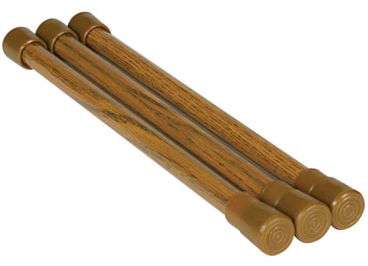 Camco Cupboard Bar (3-Pack) – Extends 10" to 17", Oak-Look