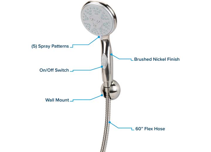 Camco SHOWER HEAD KIT-BRUSHED NICKEL (E)