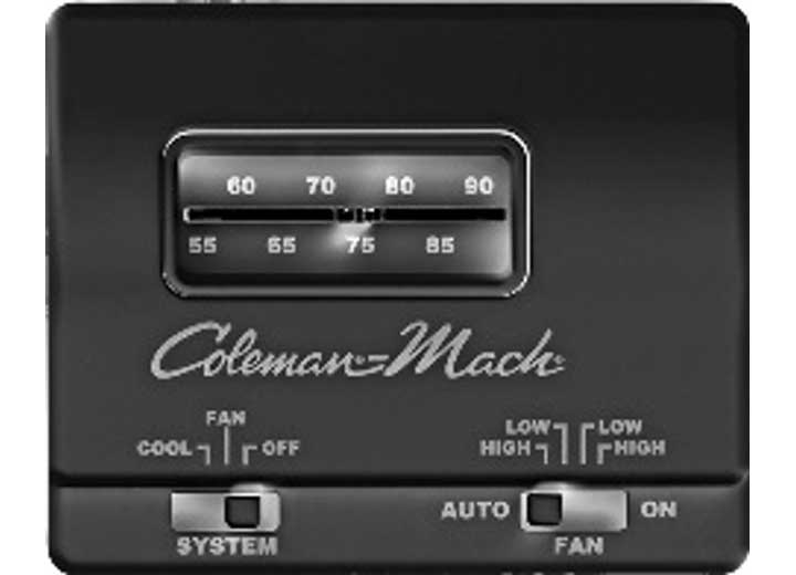 Airxcel-Coleman WALL THERMOSTAT 12V ANALOG COOL ONLY, BLACK