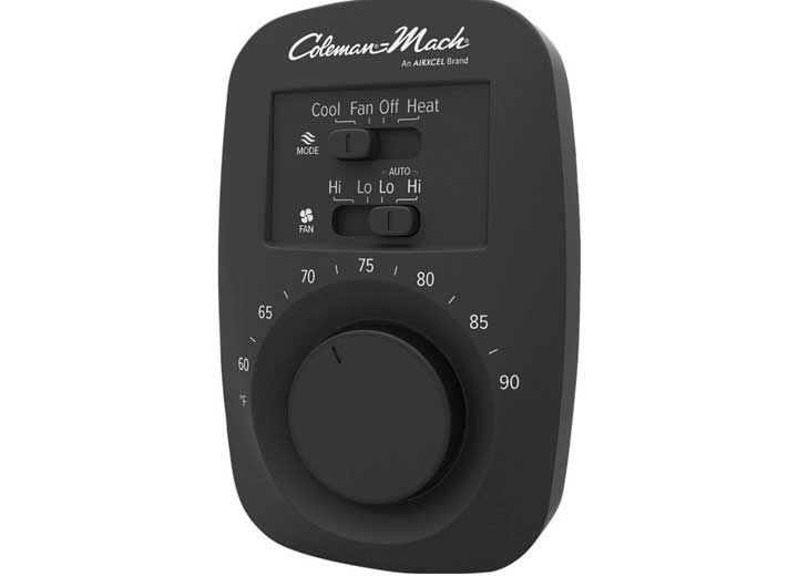 Airxcel-Coleman ANALOG HEAT/ COOL WALL T-STAT, BLACK USE 1-91041